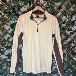 PRANA Cream/Brown Quarter Zip
